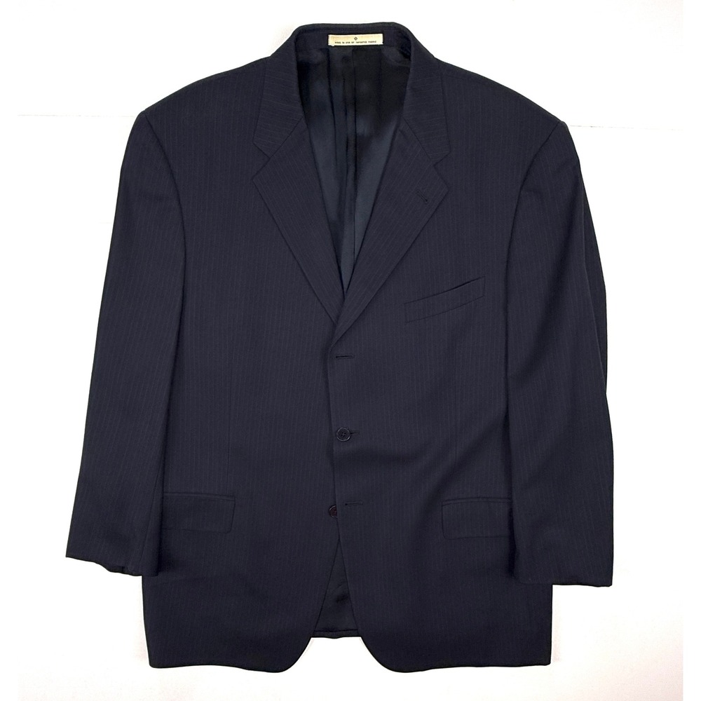 Joseph Abboud Mens 44R Navy Pinstripe Sports Coat Vintage Wool Jacket #1795
